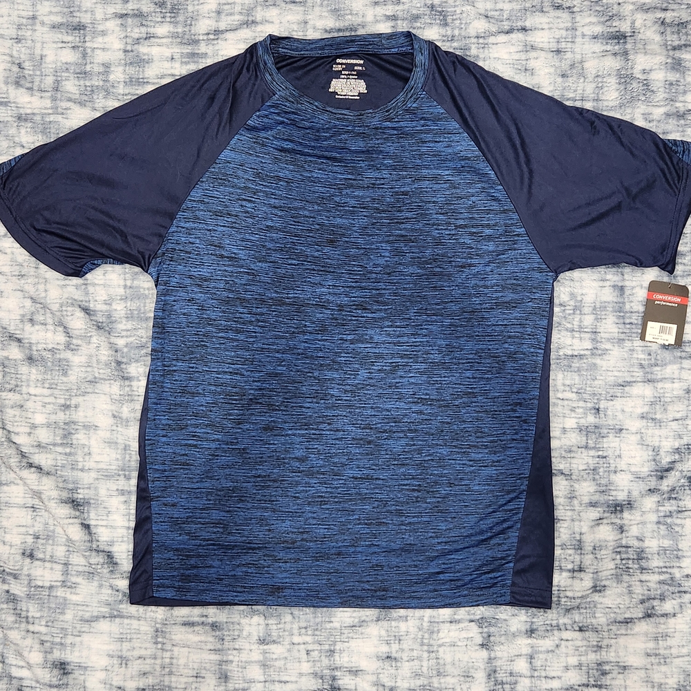 Men's Blue Athletic Short Sleeve Tee